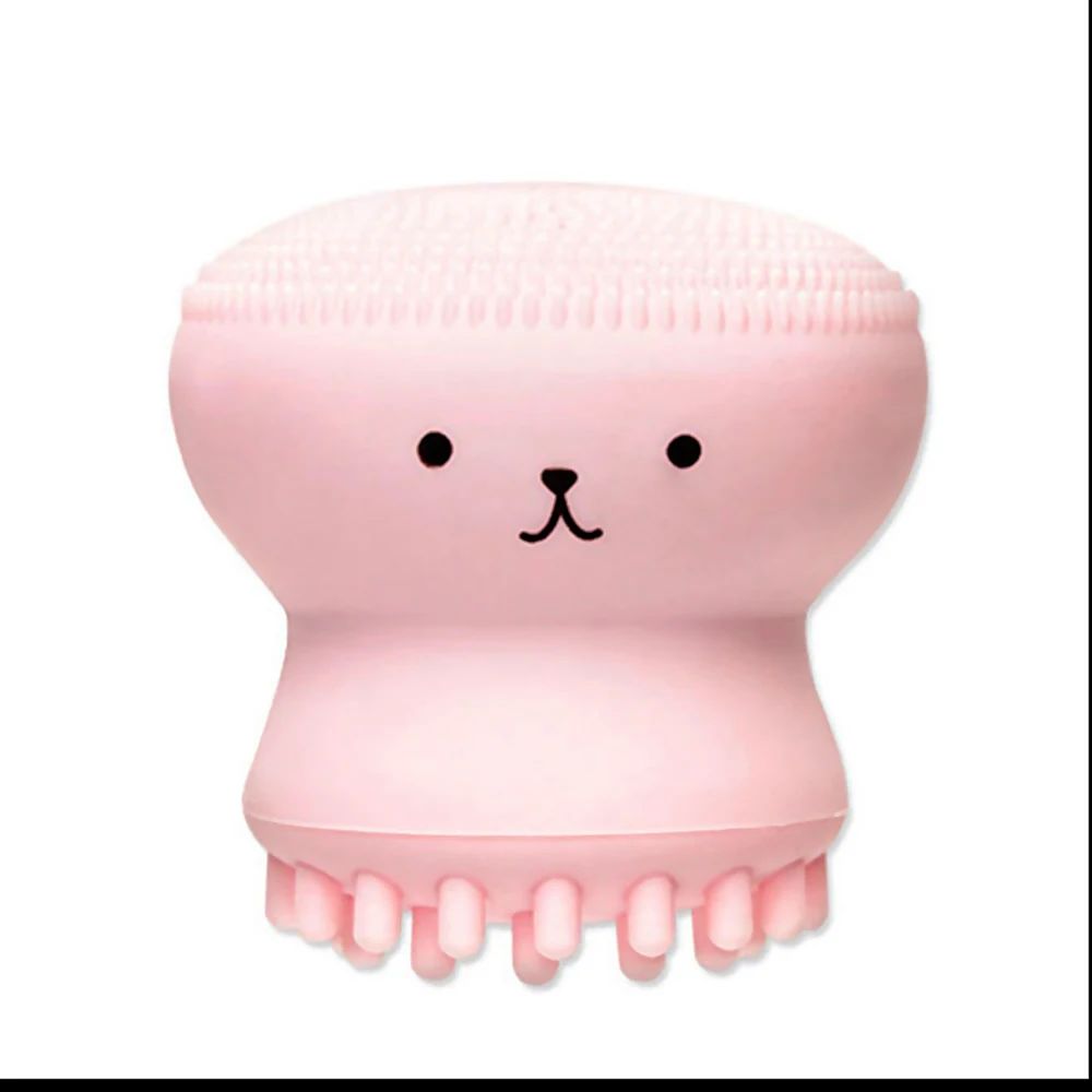 Cute Octopus Jellyfish Facial Cleansing Brush Facial Massage Exfoliating Tool