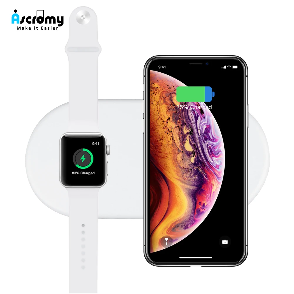 Ascromy Fast QI Wireless Charger Pad 7.5W For iWatch Apple Watch 4 3 2 iPhone XS Max XR X 8 Plus Samsung induction Charging Dock
Ascromy Fast QI Wireless Charger Pad 7.5W For iWatch Apple Watch 4 3 2 iPhone XS Max XR X 8 Plus Samsung induction Charging Dock