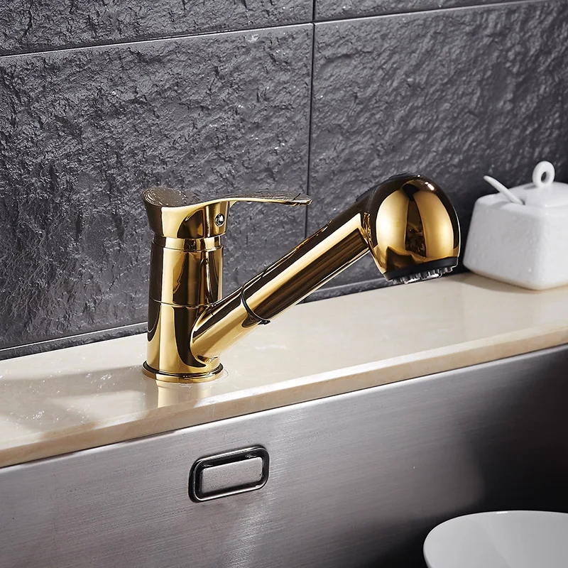 Titanium Gold Pull Out Kitchen Faucet Mixer Wash Basin Bathroom Sink Tap Faucets Hot and Cold
Titanium Gold Pull Out Kitchen Faucet Mixer Wash Basin Bathroom Sink Tap Faucets Hot and Cold