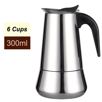 New 6 Cups For 3-4 People Percolator Stove Top Coffee Maker Moka Espresso Latte 304 Stainless Steel Pot
New 6 Cups For 3-4 People Percolator Stove Top Coffee Maker Moka Espresso Latte 304 Stainless Steel Pot