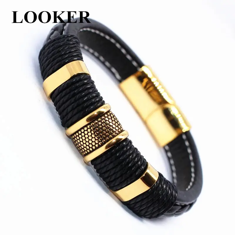 LOOKER Handmade Genuine Leather Weaved Man Bracelets Casual/Sporty Cool Men Jewelry Bracelets De Couro Pulseiras Masculinos
LOOKER Handmade Genuine Leather Weaved Man Bracelets Casual/Sporty Cool Men Jewelry Bracelets De Couro Pulseiras Masculinos