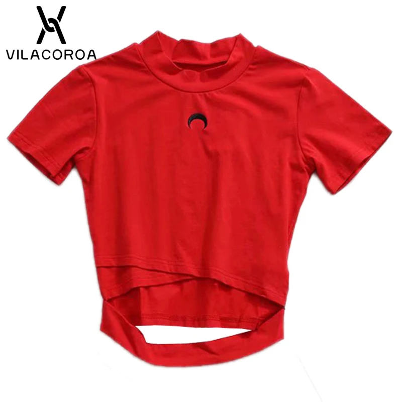 Summer Casual Sport T Shirt Women Red Black Harajuku Shirt Round Neck Short Sleeve High Waist Tee Shirt Femme blusas femininas
Summer Casual Sport T Shirt Women Red Black Harajuku Shirt Round Neck Short Sleeve High Waist Tee Shirt Femme blusas femininas