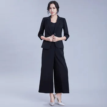 Women's suits spring and autumn women's solid color casual commuter suit two-piece suit (jacket + pants) women's business suit
Women's suits spring and autumn women's solid color casual commuter suit two-piece suit (jacket + pants) women's business suit