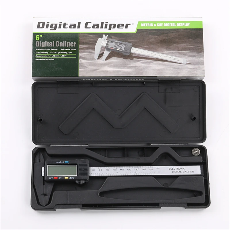 150mm 6" Vernier Caliper Digital Electronic Digital Caliper LCD Micrometer Measuring Tool Measurement Accuracy 0.1mm
150mm 6" Vernier Caliper Digital Electronic Digital Caliper LCD Micrometer Measuring Tool Measurement Accuracy 0.1mm