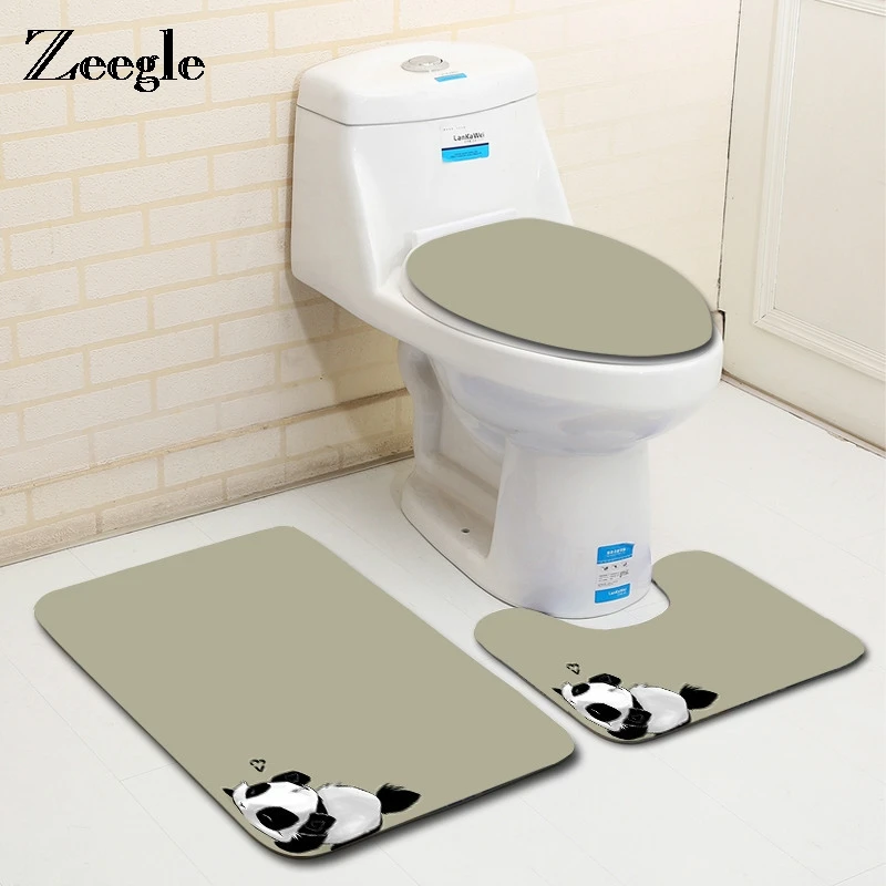 Zeegle Flannel Panda Pattern 3 piece Bath Mats Toilet Rugs Set Absorbent Pedestal Rug Lid Toilet Cover Carpet Bathroom Set
Zeegle Flannel Panda Pattern 3 piece Bath Mats Toilet Rugs Set Absorbent Pedestal Rug Lid Toilet Cover Carpet Bathroom Set