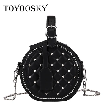 TOYOOSKY Small Women Round Handbags Rivet Leather Circular Women Shoulder Bag Mini Evening Party Bag Circle Crossbody Bag
TOYOOSKY Small Women Round Handbags Rivet Leather Circular Women Shoulder Bag Mini Evening Party Bag Circle Crossbody Bag
