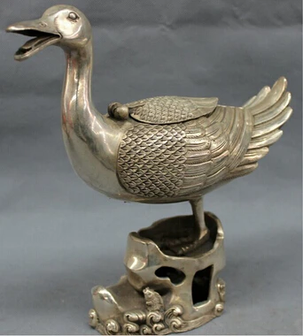 Copper Crafts Brass decoration Fine Brass 10" Chinese Silver Wealth Duck Fish Statue Marked Brass Incense Burner Censer
Copper Crafts Brass decoration Fine Brass 10" Chinese Silver Wealth Duck Fish Statue Marked Brass Incense Burner Censer