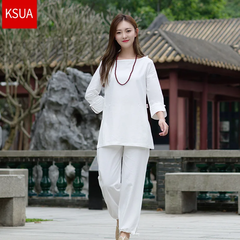 spring Summer Women Yoga Set Linen Yoga Shirts Loose Wide Leg Yoga Pants Meditation Tai Chi Uniforms Martial Arts Casual Clothes
spring Summer Women Yoga Set Linen Yoga Shirts Loose Wide Leg Yoga Pants Meditation Tai Chi Uniforms Martial Arts Casual Clothes
