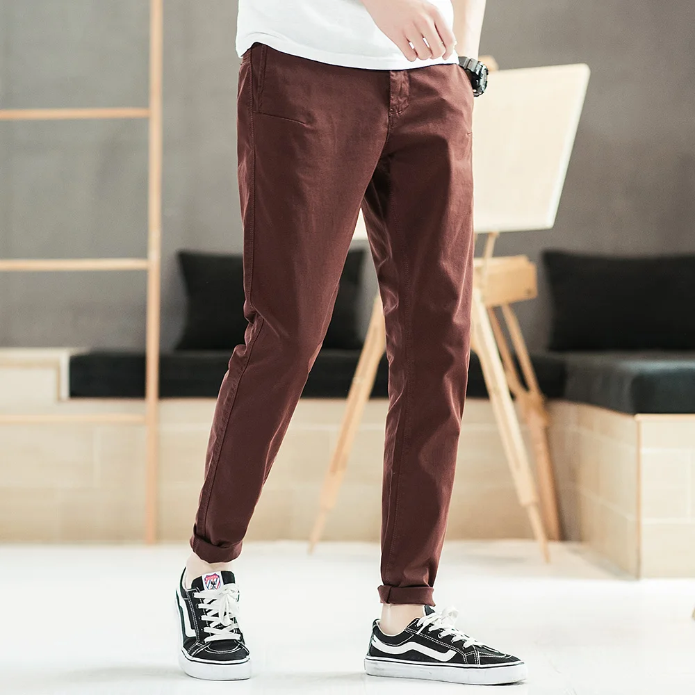 BOSIBIO 2019 Red Mens Cotton Pants Spring Summer Slim Fit High Quality Cotton Leisure Trousers Straight G3557
BOSIBIO 2019 Red Mens Cotton Pants Spring Summer Slim Fit High Quality Cotton Leisure Trousers Straight G3557