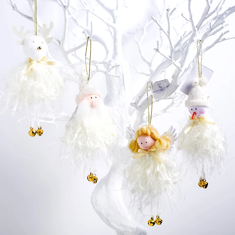 

Cute Santa Clause Elk Snowman Bell Doll Christmas Tree Decoration Hanging Pendant Xmas Party Decoration for Home Kids Gift 2020