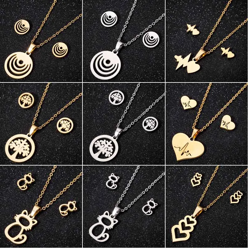SMJEL Stainless Steel Spiral Necklaces Trendy Round Swirl Statement Necklaces Set Cute Tone Earrings for Girls Everyday Jewelry
SMJEL Stainless Steel Spiral Necklaces Trendy Round Swirl Statement Necklaces Set Cute Tone Earrings for Girls Everyday Jewelry