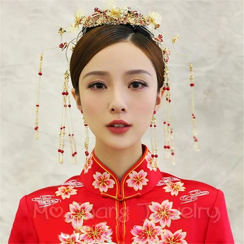 Butterfly Bridal Hairband Set Chinese Traditional Bride Flower Headdress Coronet Frontlet Hairpin with Tassel Handmade Jewelry
Butterfly Bridal Hairband Set Chinese Traditional Bride Flower Headdress Coronet Frontlet Hairpin with Tassel Handmade Jewelry