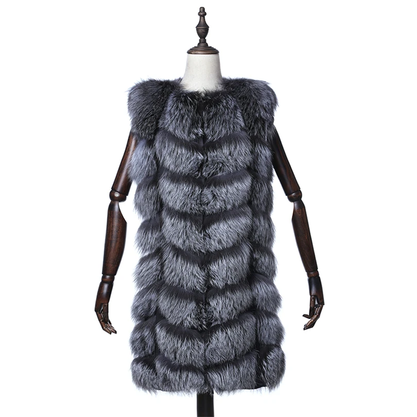 Natural Silver Fox Fur Vest Women 2018 Striped Fashion Sleeveless Wide-waisted Real Fur Vest Double-faced fur Waistcoat For Lady
Natural Silver Fox Fur Vest Women 2018 Striped Fashion Sleeveless Wide-waisted Real Fur Vest Double-faced fur Waistcoat For Lady