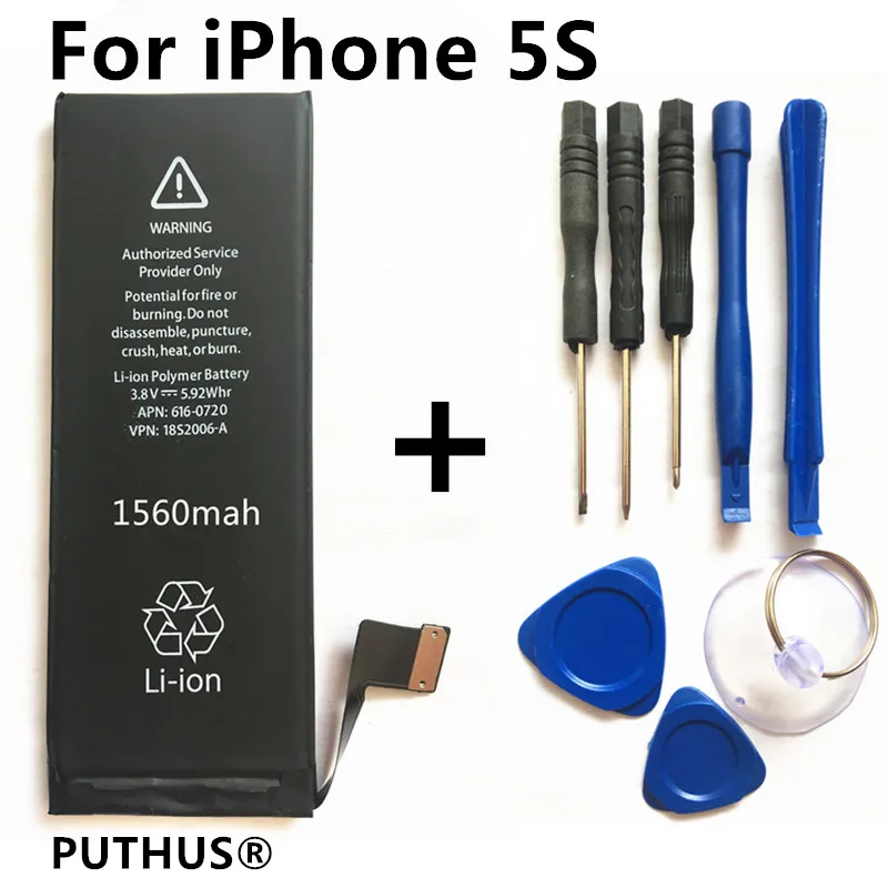 New Battery For iPhone 5s 5c Replacement Batteries Real 1560mAh 3.72V battery for iphone 5C 5S with repair Tools kit
New Battery For iPhone 5s 5c Replacement Batteries Real 1560mAh 3.72V battery for iphone 5C 5S with repair Tools kit