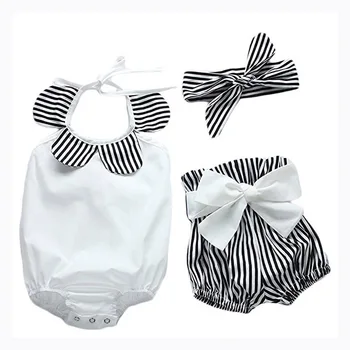 3Pcs/Set Summer Child Clothes Tops Romper Striped Shorts Headband Outfits For 0-2 Years Infant Kids Baby Boys Girls YH-1
3Pcs/Set Summer Child Clothes Tops Romper Striped Shorts Headband Outfits For 0-2 Years Infant Kids Baby Boys Girls YH-1