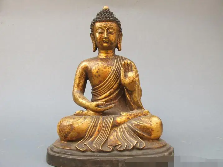 12"Tibet Buddhism Temple old Bronze Sakyamuni Amitabha Buddha Shakyamuni Statue
12"Tibet Buddhism Temple old Bronze Sakyamuni Amitabha Buddha Shakyamuni Statue