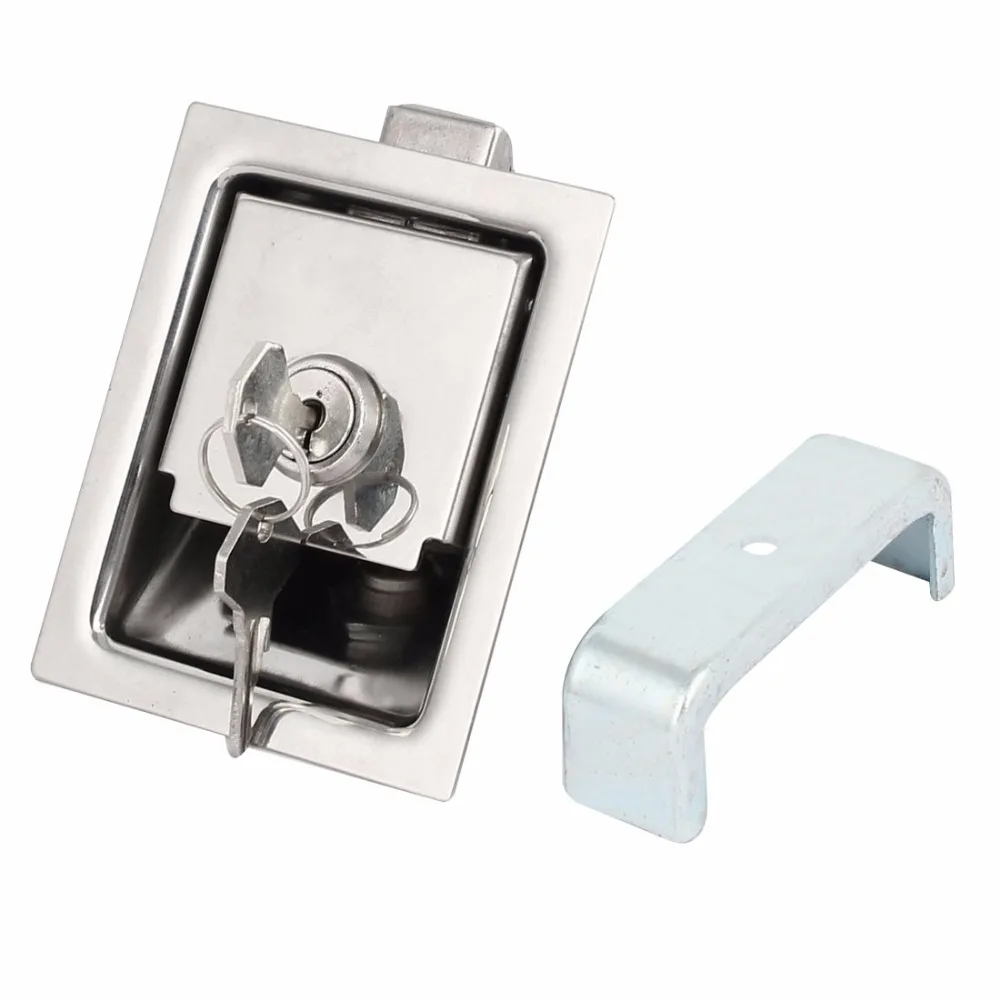 Uxcell Hot Sale 1 Pcs 93mmx68mmx46mm Stainless Steel Security Slam Latch Lock Locker w 2 Keys