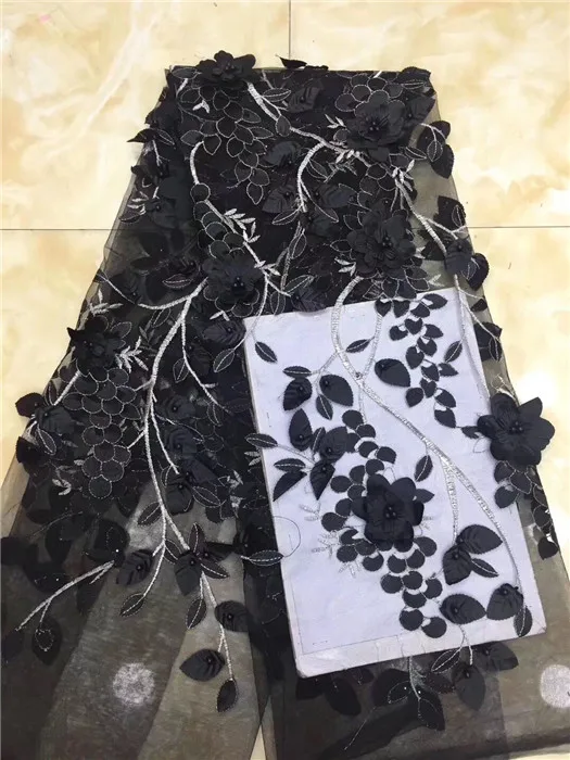 Nigerian Tulle Lace Fabric High Quality 2019 French Mesh 3D Embroidery Beaded For Party Dress Pink | Дом и сад