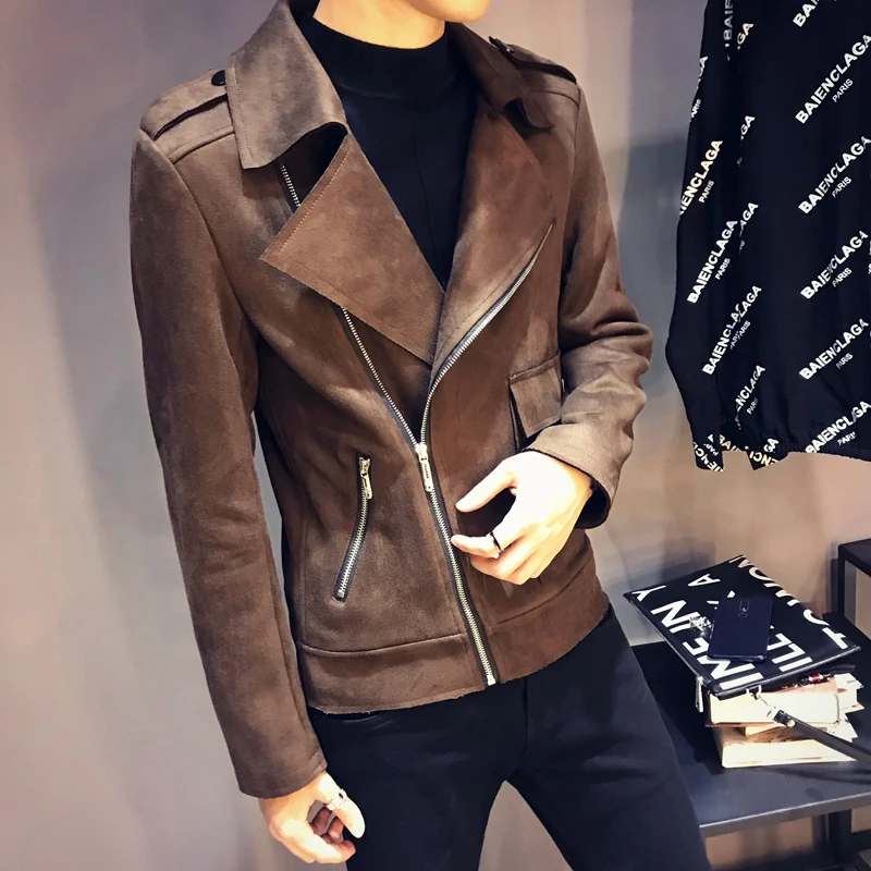 Men's personality lapel jacket male social guy autumn short windbreaker handsome autumn evening nightclub suede jacket
Men's personality lapel jacket male social guy autumn short windbreaker handsome autumn evening nightclub suede jacket