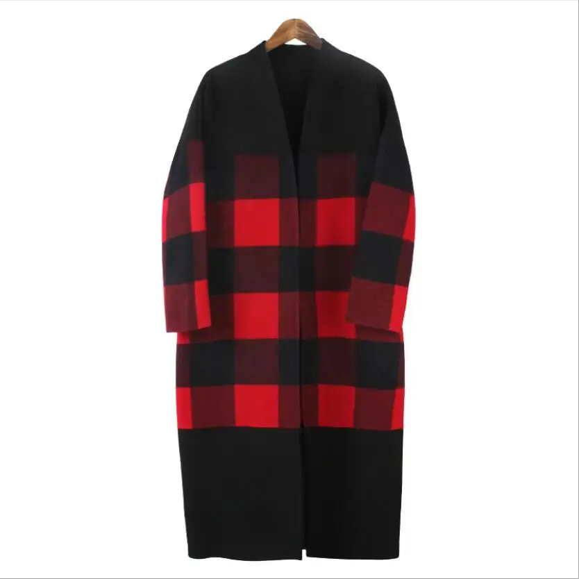 2019 New High-end Handmade Double-sided Cashmere Jacket Women Black Red Plaid V-neck Long Wool Cardigan Female Winter Wool Coat
2019 New High-end Handmade Double-sided Cashmere Jacket Women Black Red Plaid V-neck Long Wool Cardigan Female Winter Wool Coat