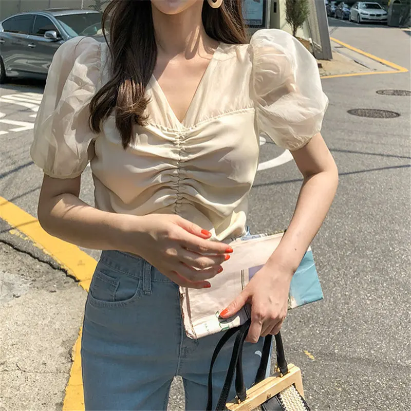 Alien Kitty 2019 Summer Patchwork Mesh Drawstring Fashion Elegant Loose V-Neck Sweet All-Match Brief Short Sleeves Chiffon Shirt
Alien Kitty 2019 Summer Patchwork Mesh Drawstring Fashion Elegant Loose V-Neck Sweet All-Match Brief Short Sleeves Chiffon Shirt