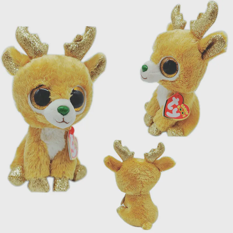Ty Beanie Boos 6&15cm Glitzy the Reindeer Plush Regular Big-eyed Stuffed Animal Collection Deer Doll Toy with Heart Tag
Ty Beanie Boos 6&15cm Glitzy the Reindeer Plush Regular Big-eyed Stuffed Animal Collection Deer Doll Toy with Heart Tag