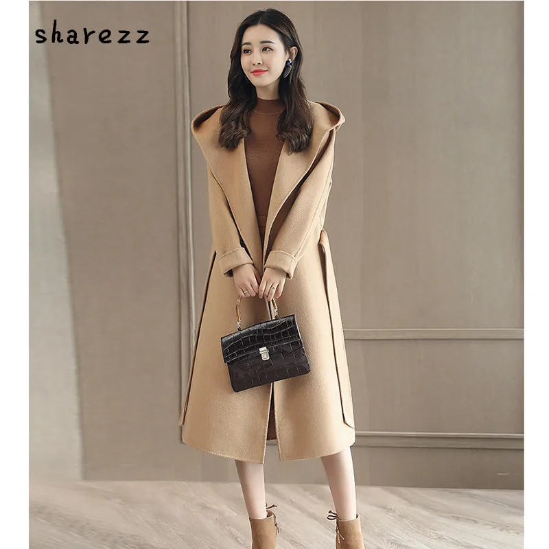 sharezz 2019 Spring Autumn Women's Wool Coat Fashion hoodies Long Woolen Coat Slim Female Winter Wool Jackets Female with belt
sharezz 2019 Spring Autumn Women's Wool Coat Fashion hoodies Long Woolen Coat Slim Female Winter Wool Jackets Female with belt