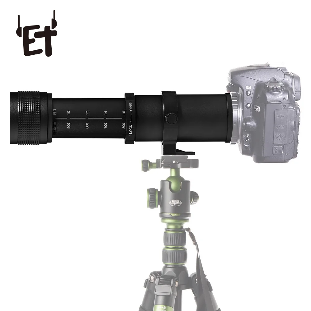 ET 420-800mm F/8.3-16 Super Telephoto Lens Manual Zoom Lens for Canon Nikon Sony Pentax Olympus Sony A6300 A7 DSLR Camera
ET 420-800mm F/8.3-16 Super Telephoto Lens Manual Zoom Lens for Canon Nikon Sony Pentax Olympus Sony A6300 A7 DSLR Camera