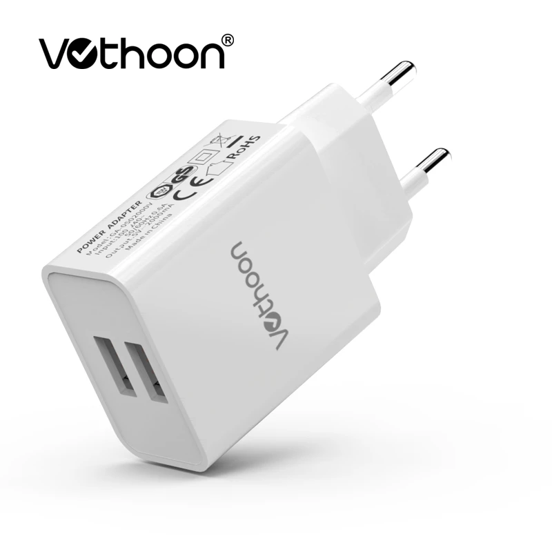 Vothoon 5V 2A Plug Dual Double USB Charger For iphone ipad ipod Universal mobile phone charger Wall AC Power Charger For Xiaomi
Vothoon 5V 2A Plug Dual Double USB Charger For iphone ipad ipod Universal mobile phone charger Wall AC Power Charger For Xiaomi