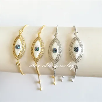 Starella Micro Paved Two Row Cubic Zirconia White Abalone Oval Marquise Turkey Evil Eye Link Chain Bracelet Pulseras Joyeria
Starella Micro Paved Two Row Cubic Zirconia White Abalone Oval Marquise Turkey Evil Eye Link Chain Bracelet Pulseras Joyeria