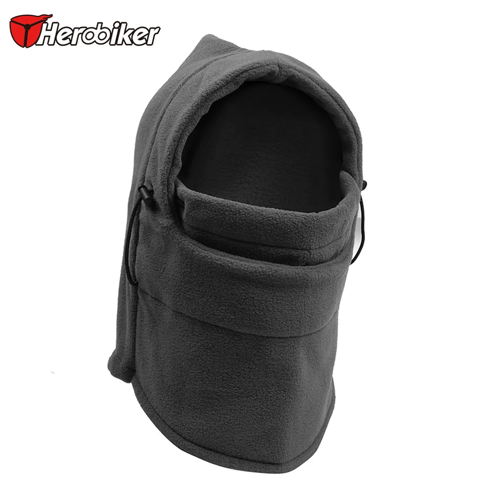 Image HEROBIKER Outdoor Fleece Balaclava Motorcycle Face Mask Winter Ski Snowmobile Hiking Hat Under Helmet Jogging Mask Hood Hat Cap