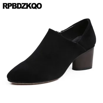 Suede Shoes Sheepskin Chunky Pointed Toe 2018 Booties Grey Genuine Leather Short Black British Women Ankle Boots Medium Heel
Suede Shoes Sheepskin Chunky Pointed Toe 2018 Booties Grey Genuine Leather Short Black British Women Ankle Boots Medium Heel