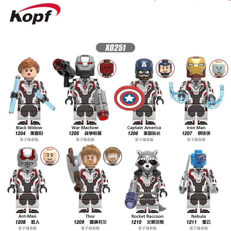 X0251 Iron Man Rocket Raccoon Ant-Ma Black Widow Thorn Figures Super Heroes Model Buliding Blocks Bricks For Children Toys
X0251 Iron Man Rocket Raccoon Ant-Ma Black Widow Thorn Figures Super Heroes Model Buliding Blocks Bricks For Children Toys