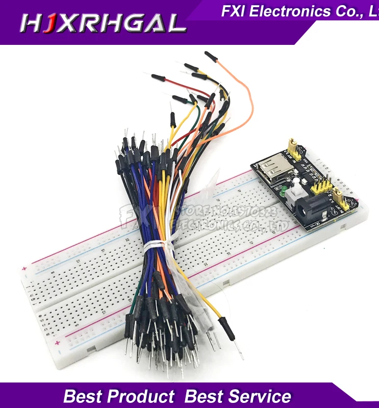 MB102 Breadboard power module+ MB-102 830 points Solderless Prototype Bread board kit + 65 Flexible jumper wires
MB102 Breadboard power module+ MB-102 830 points Solderless Prototype Bread board kit + 65 Flexible jumper wires