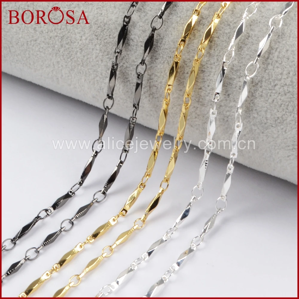 BOROSA Fashion New Gold/Silver Color Rhombus Facet Cut Brass Chain for Women Jewelry Finding for Wholesale PJ075
BOROSA Fashion New Gold/Silver Color Rhombus Facet Cut Brass Chain for Women Jewelry Finding for Wholesale PJ075
