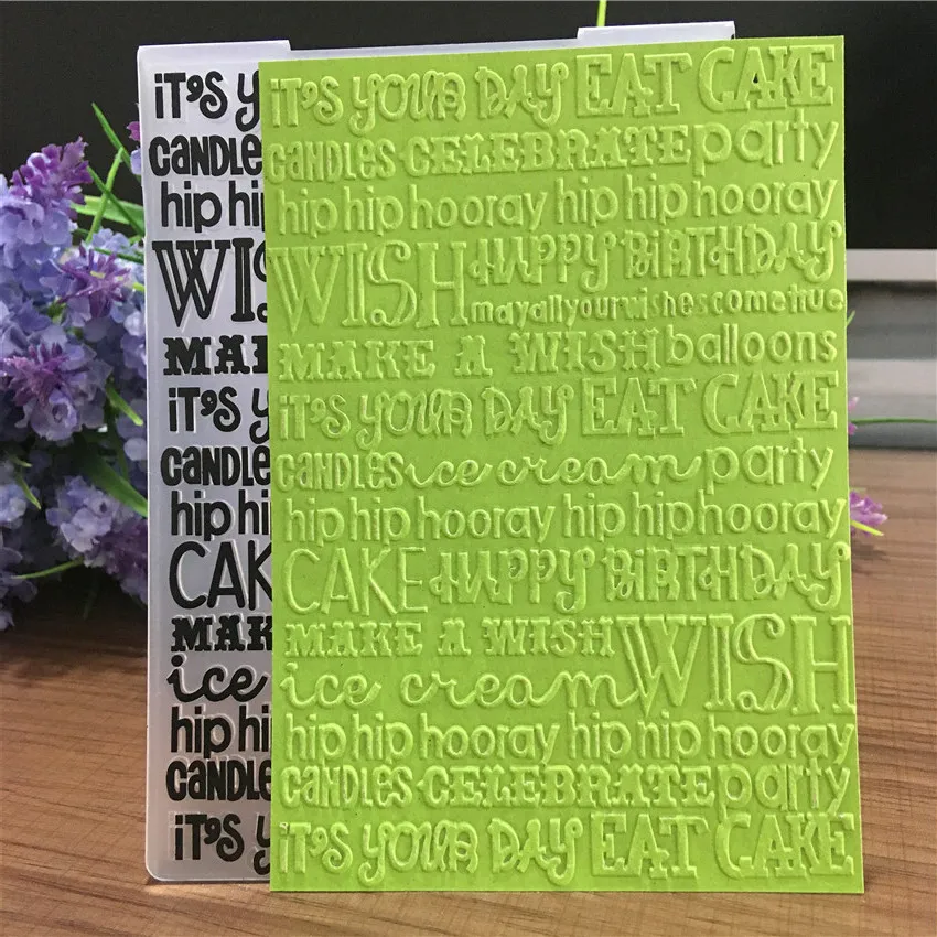 It's Your Day Words Plastic Embossing Folder For Scrapbooking Paper Card Making DIY Greeting Card Photo Album Happy Birthday
It's Your Day Words Plastic Embossing Folder For Scrapbooking Paper Card Making DIY Greeting Card Photo Album Happy Birthday