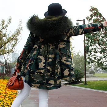 Women's Fashion Thick Large Natural Raccoon Fur Hooded & Lining Camouflage Long Parkas Jackets Female Oversize Army Green Coats
Women's Fashion Thick Large Natural Raccoon Fur Hooded & Lining Camouflage Long Parkas Jackets Female Oversize Army Green Coats