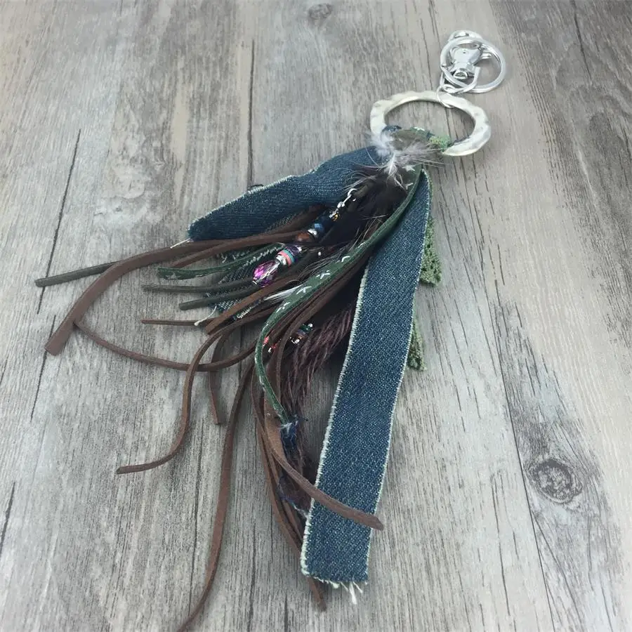 The Indias Jean handmade bag charm boho tassel keychain Round design car key chain holder women jewelry gift
The Indias Jean handmade bag charm boho tassel keychain Round design car key chain holder women jewelry gift