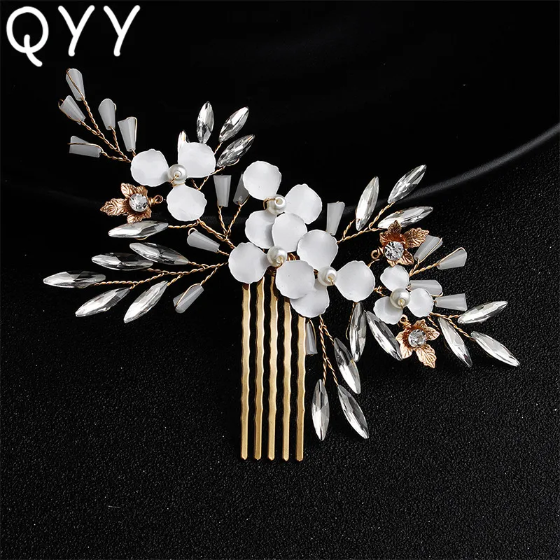 QYY Fashion 2019 Rhinestones for Hair Comb Bridal Flower Wedding Hair Jewelry Accessories Wedding Hair Combs Ornaments for women
QYY Fashion 2019 Rhinestones for Hair Comb Bridal Flower Wedding Hair Jewelry Accessories Wedding Hair Combs Ornaments for women