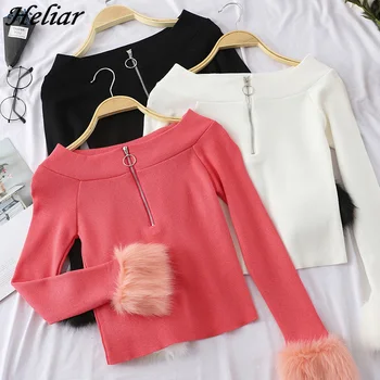 HELIAR Woem Shoulder Off Red Sweater Slim Thin Spring Long Wool Sleeve Knitted Shirts Women's Leakage Shoulder Blouse Tight Body
HELIAR Woem Shoulder Off Red Sweater Slim Thin Spring Long Wool Sleeve Knitted Shirts Women's Leakage Shoulder Blouse Tight Body