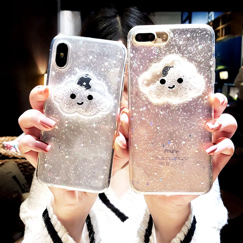Glitter Powder Smile Face Clouds Phone Case For iPhone X Cover Soft TPU Dynamic Back Cover For iPhone 7 8 6S Plus Case Coque
Glitter Powder Smile Face Clouds Phone Case For iPhone X Cover Soft TPU Dynamic Back Cover For iPhone 7 8 6S Plus Case Coque
