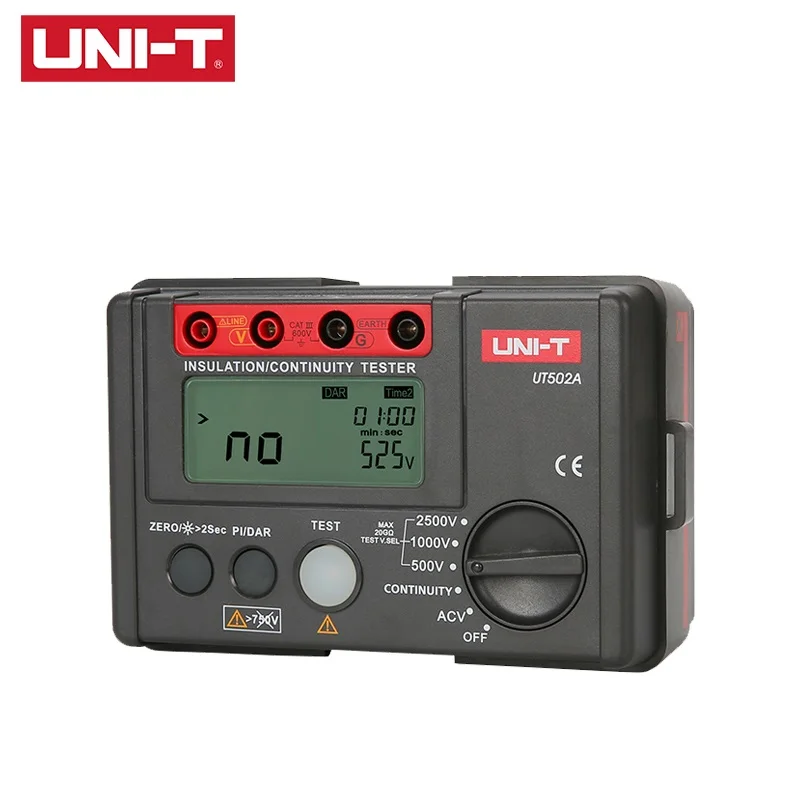 UNI-T UT502A 2500V Megger Insulation Resistance Tester Digital Megohmmeter Multimetro Ohm Tester InsInsulation Resistance Tester
UNI-T UT502A 2500V Megger Insulation Resistance Tester Digital Megohmmeter Multimetro Ohm Tester InsInsulation Resistance Tester