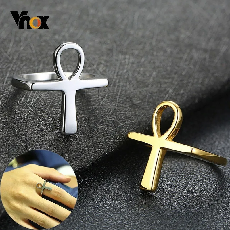 Vnox Ankh Egyptian Cross Ring Men Gold Tone Stainless Steel Key of Life Anka Wedding Male Anel Jewelry
Vnox Ankh Egyptian Cross Ring Men Gold Tone Stainless Steel Key of Life Anka Wedding Male Anel Jewelry