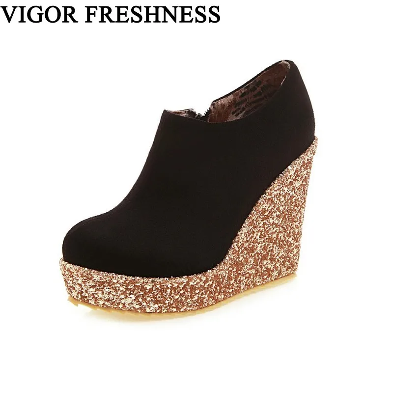 VIGOR FRESHNESS Women Shoes Platform Pumps Spring Shoes Woman Party Dress Shoes Autumn Bling Pumps Wedges Heels 10CM Shoes MY316
VIGOR FRESHNESS Women Shoes Platform Pumps Spring Shoes Woman Party Dress Shoes Autumn Bling Pumps Wedges Heels 10CM Shoes MY316