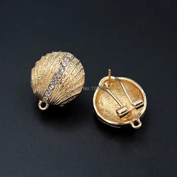 Earrings post with Loop Connectors Base Paved CZ 18mm Shell Shape African Women Clip Stud Earrings DIY Findings Accessories Bulk
Earrings post with Loop Connectors Base Paved CZ 18mm Shell Shape African Women Clip Stud Earrings DIY Findings Accessories Bulk