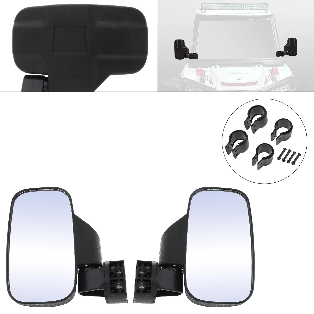 2pcs Motorcycle Side View Mirrors 19.2CM Black Mictuning UTV Side Mirror with 1.75" & 2" Mounts Rubber Pad for UTV Motorbike
2pcs Motorcycle Side View Mirrors 19.2CM Black Mictuning UTV Side Mirror with 1.75" & 2" Mounts Rubber Pad for UTV Motorbike