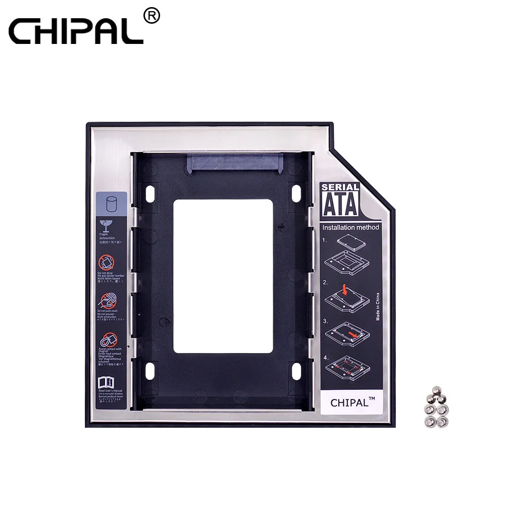 10 шт. алюминиевый Адаптер для установки второго жесткого диска CHIPAL Optibay 12 7 мм SATA 3 0