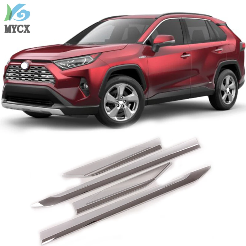 

ABS Chrome Door Body Molding Fit For Toyota RAV4 RAV 4 2019 2020 Car Accessories Side Strips Trim Cover