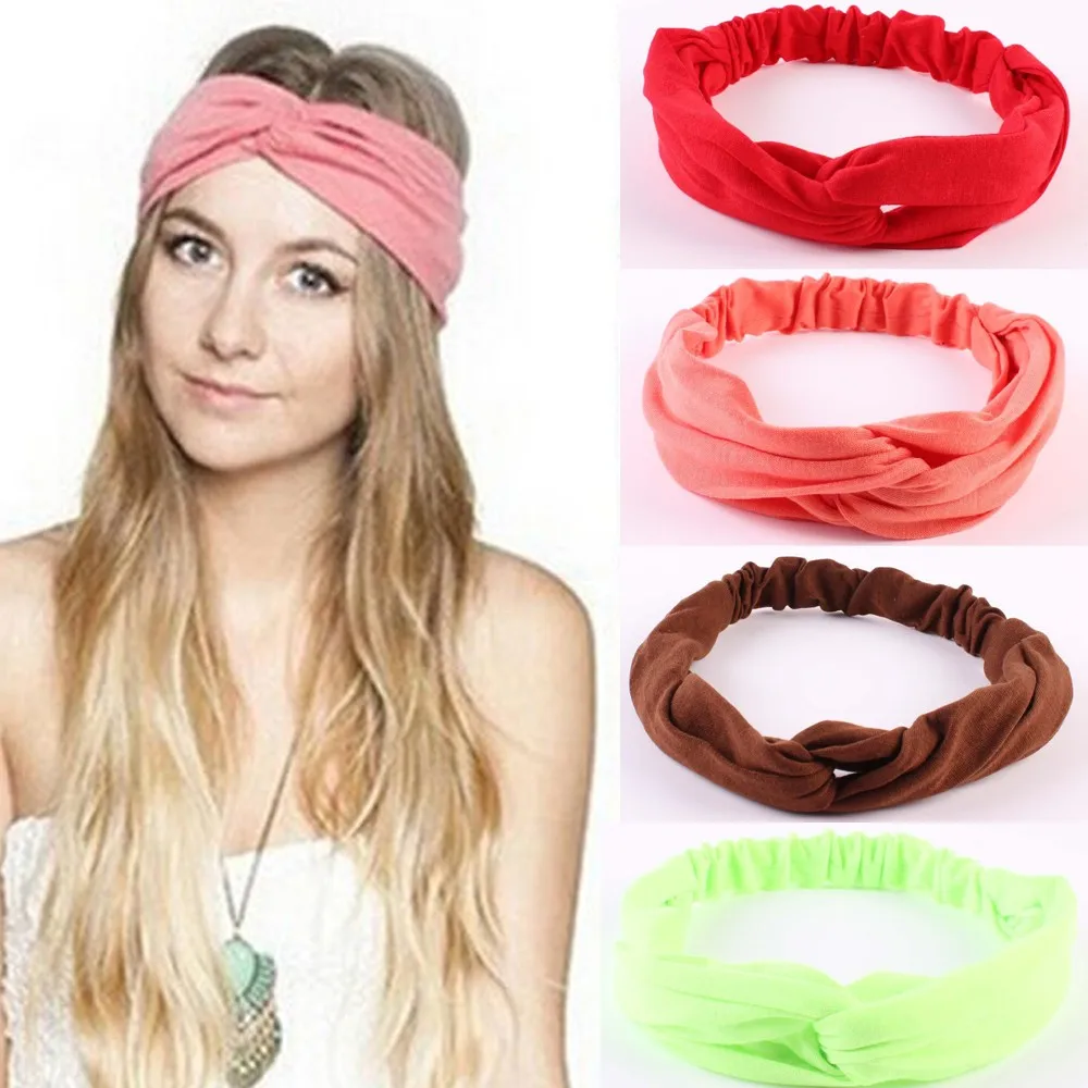 1 Pcs Fashion Women Knotted Hairband Colorful Cotton Elastic Turban Elastic Twisted Cross Headband Head Wrap Hair Accessories 
1 Pcs Fashion Women Knotted Hairband Colorful Cotton Elastic Turban Elastic Twisted Cross Headband Head Wrap Hair Accessories
