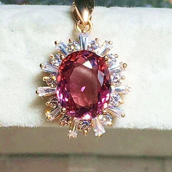 Natural Tourmaline Pendant 18k Rose Gold Women's Jewelry Quality Assurance Unique Design girlfriend birthday
Natural Tourmaline Pendant 18k Rose Gold Women's Jewelry Quality Assurance Unique Design girlfriend birthday